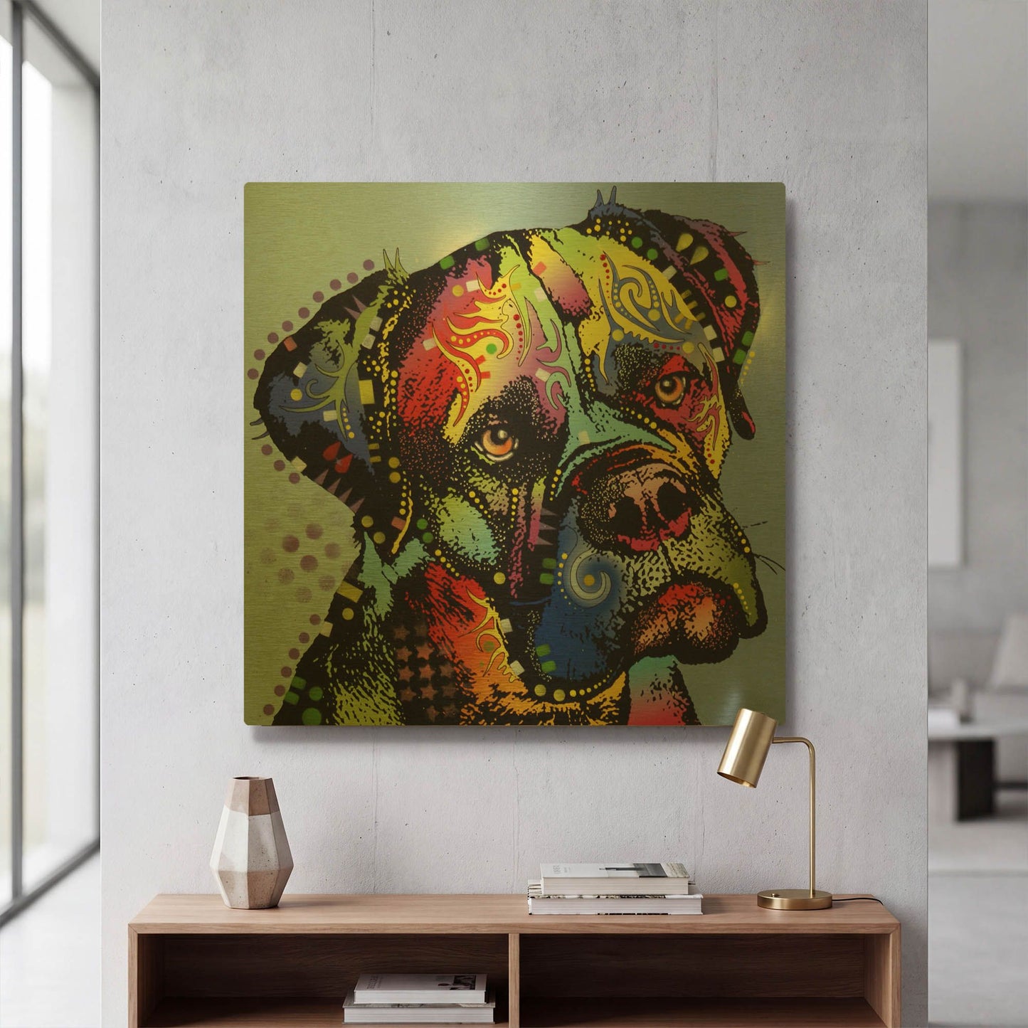 'Mastiff Warrior' By Dean Russo Gold Metal Wall Art