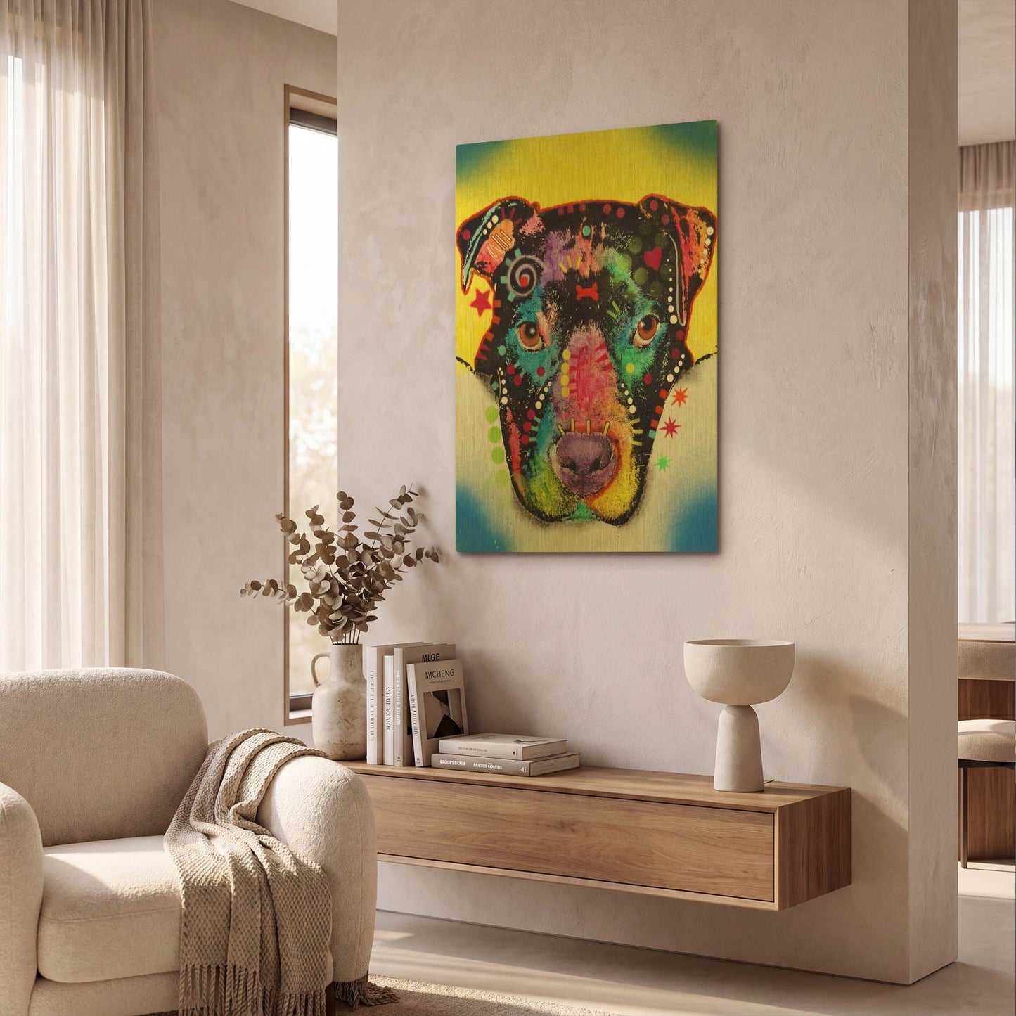 'Otter Pitbull' By Dean Russo Gold Metal Wall Art