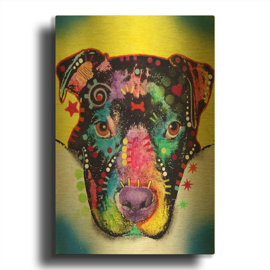 'Otter Pitbull' By Dean Russo Gold Metal Wall Art