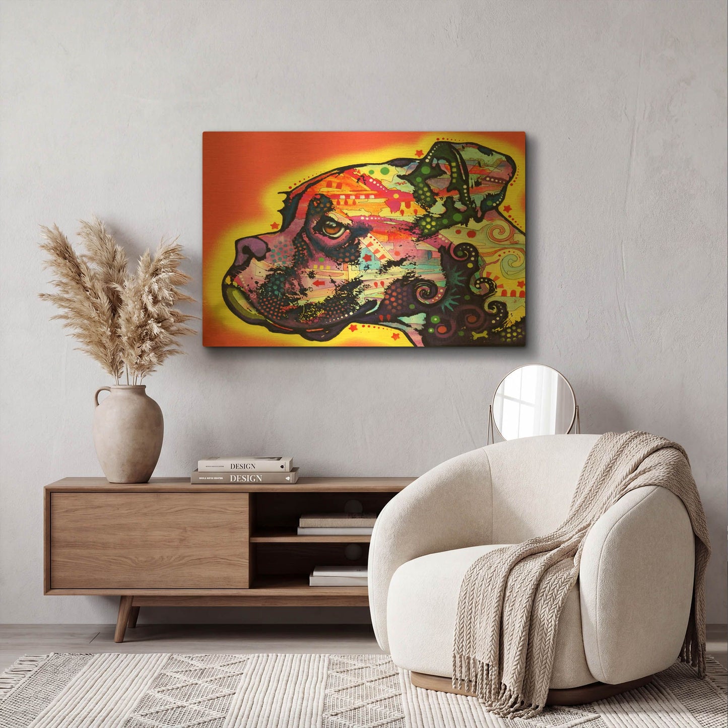 'Profile Boxer' By Dean Russo Gold Metal Wall Art