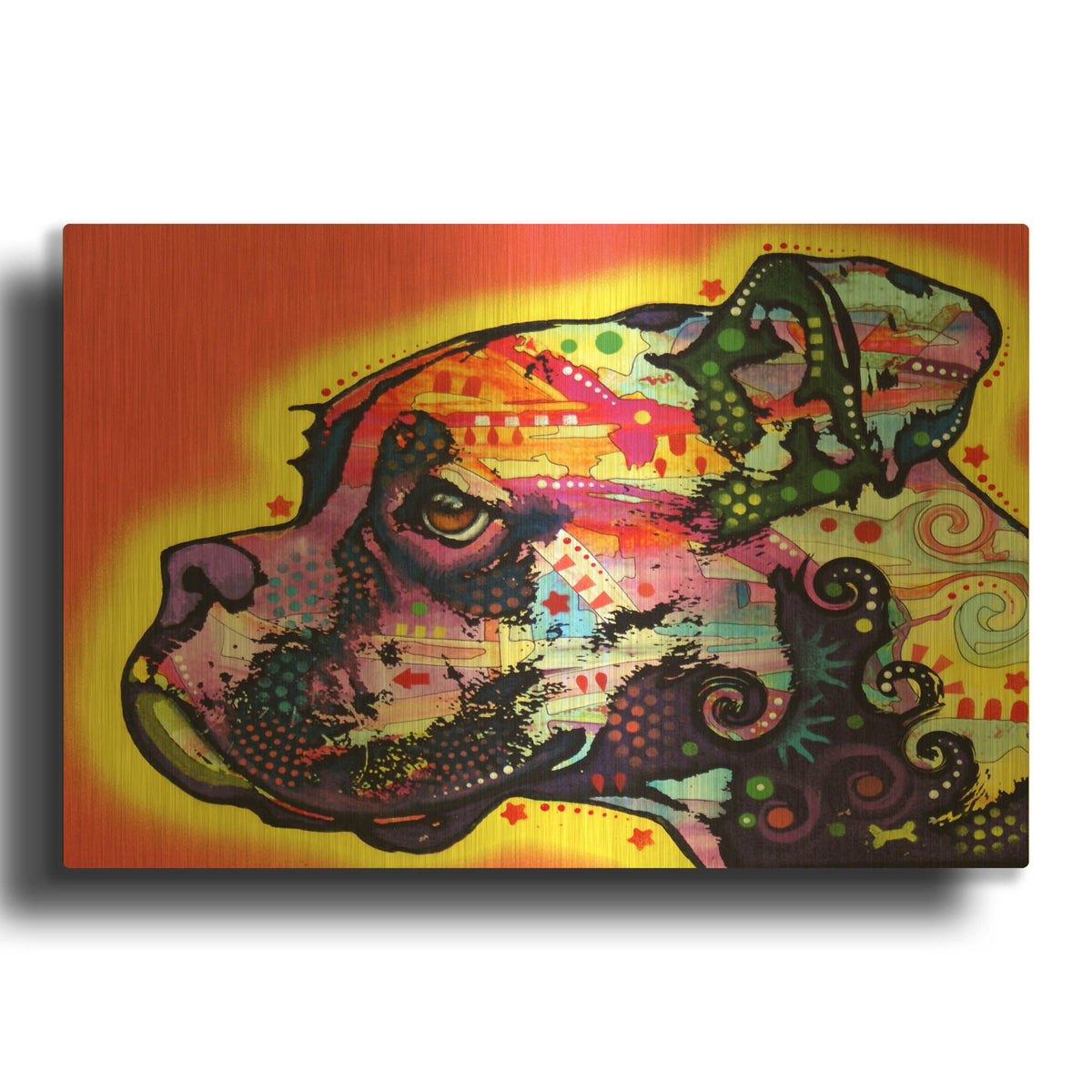 'Profile Boxer' By Dean Russo Gold Metal Wall Art