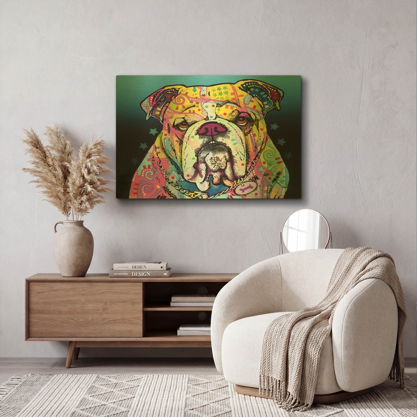 'The Bulldog' By Dean Russo Gold Metal Wall Art