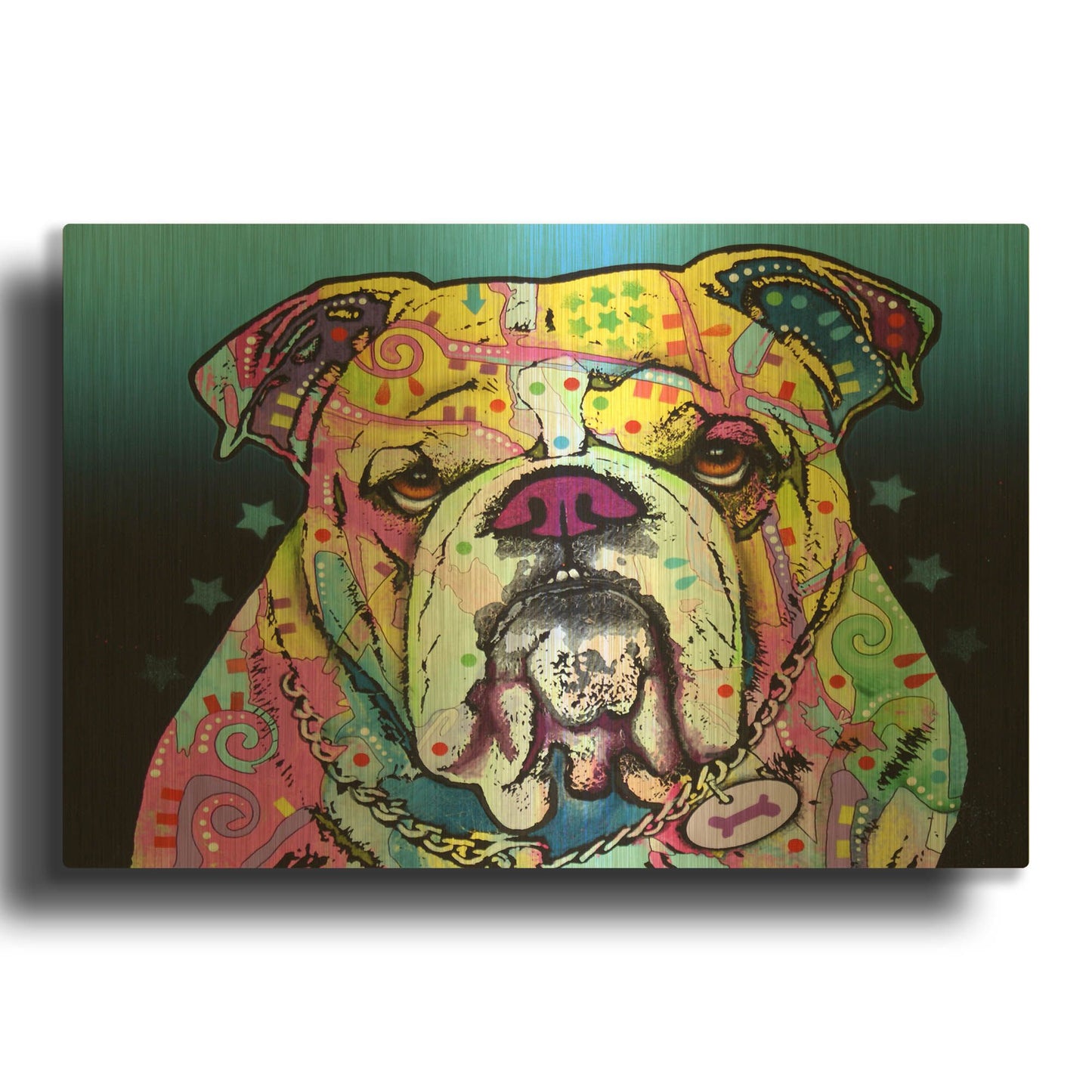 'The Bulldog' By Dean Russo Gold Metal Wall Art