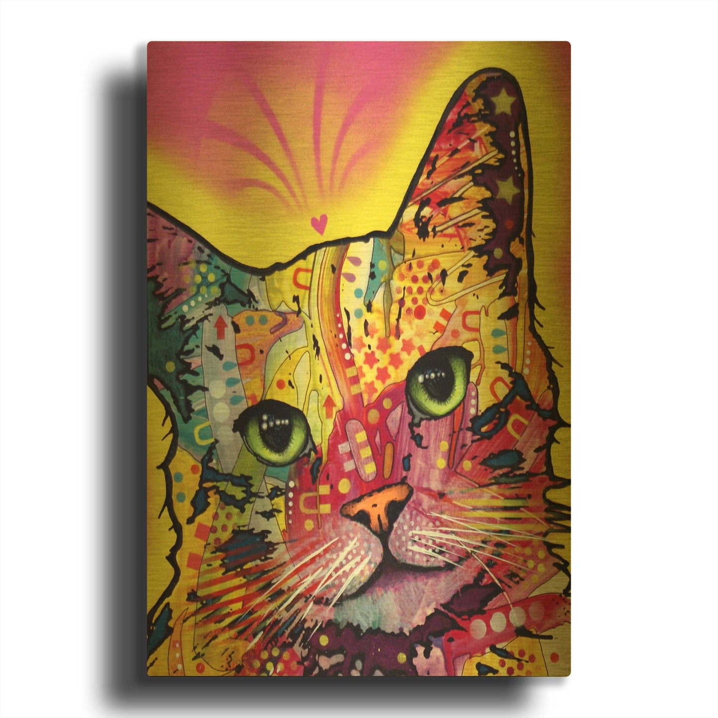 'Tilt Cat I' By Dean Russo Gold Metal Wall Art