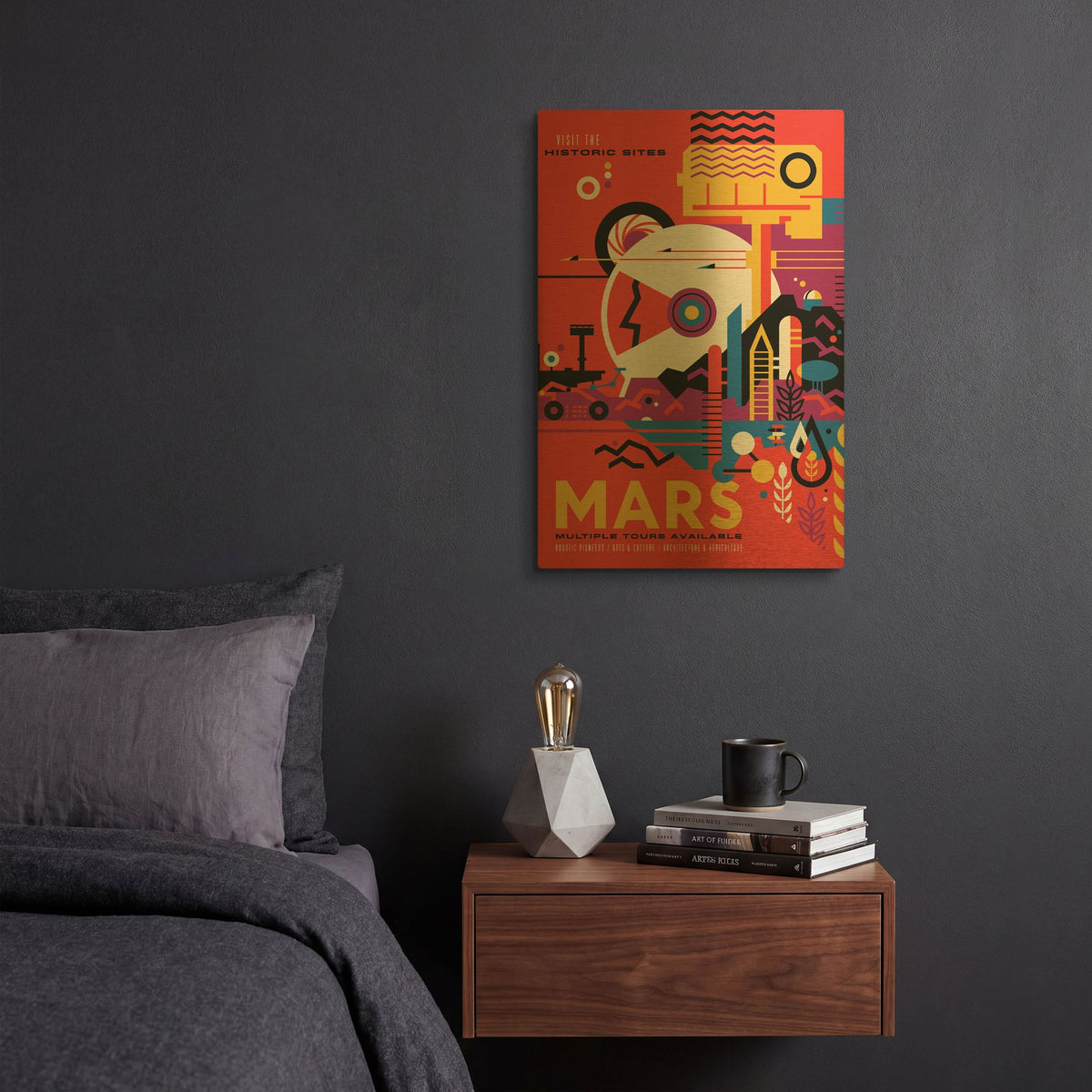 'Mars' By NASA Posters Gold Metal Wall Art