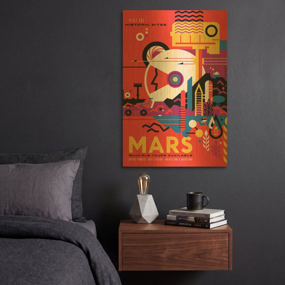 'Mars' By NASA Posters Gold Metal Wall Art
