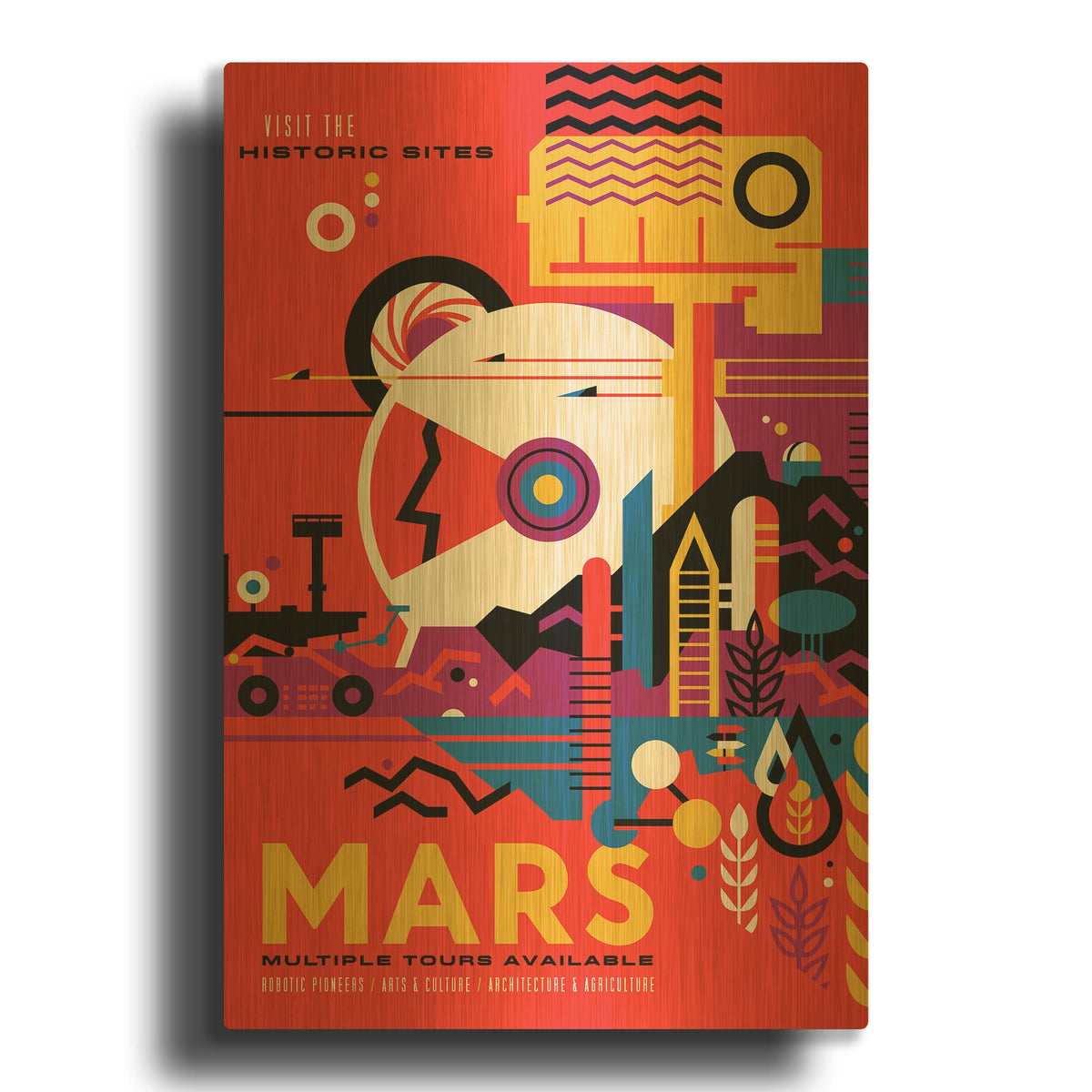 'Mars' By NASA Posters Gold Metal Wall Art