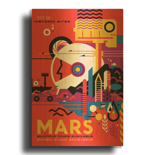 'Mars' By NASA Posters Gold Metal Wall Art