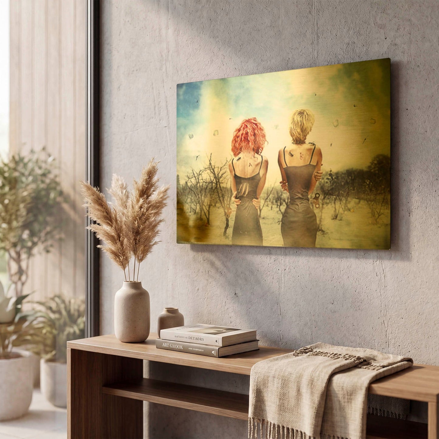 'Conversation' By Mario Sanchez Nevado Gold Metal Wall Art