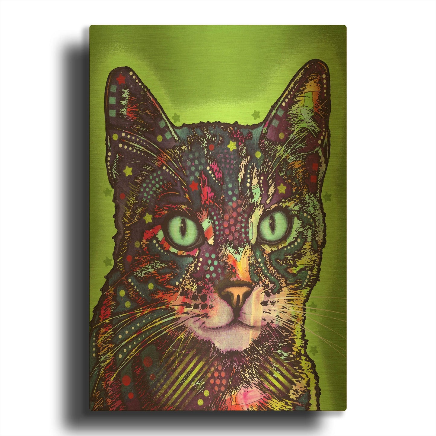 'Watchful Cat' By Dean Russo Gold Metal Wall Art