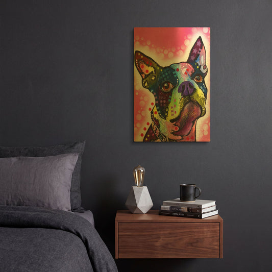 'Boston Terrier' By Dean Russo Gold Metal Wall Art