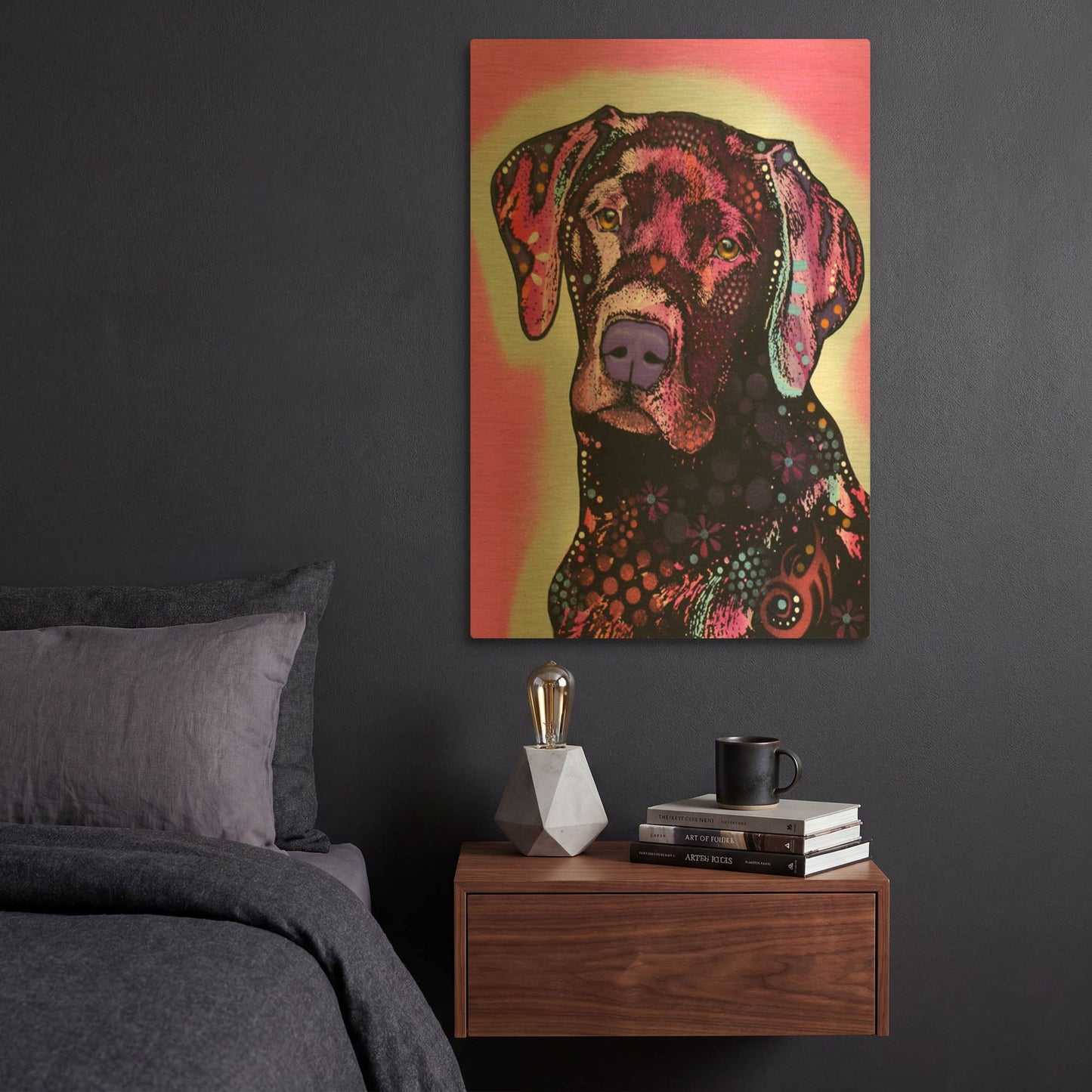 'Black Lab' By Dean Russo Gold Metal Wall Art