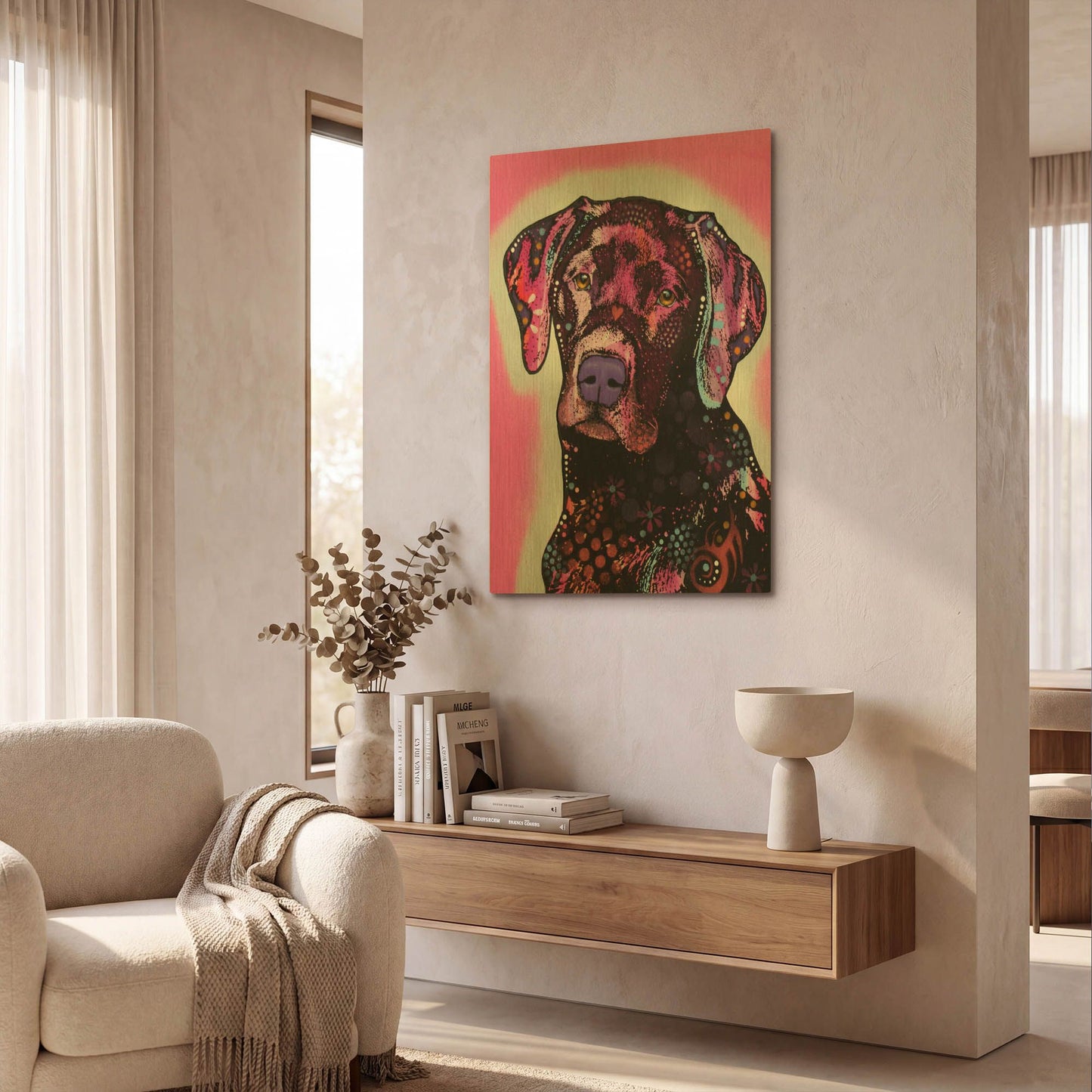'Black Lab' By Dean Russo Gold Metal Wall Art