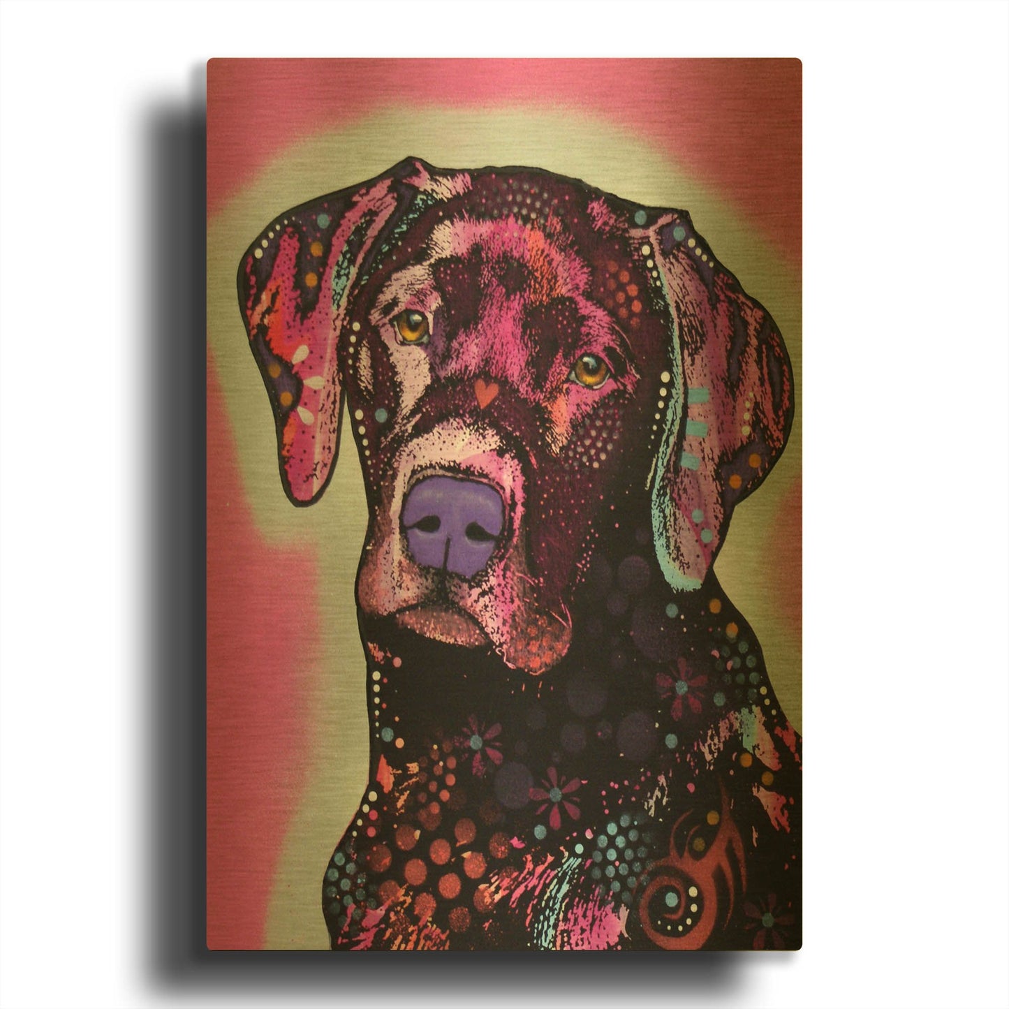 'Black Lab' By Dean Russo Gold Metal Wall Art