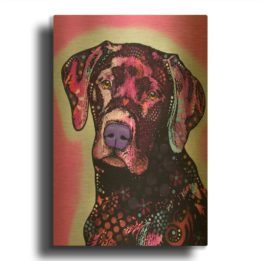 'Black Lab' By Dean Russo Gold Metal Wall Art
