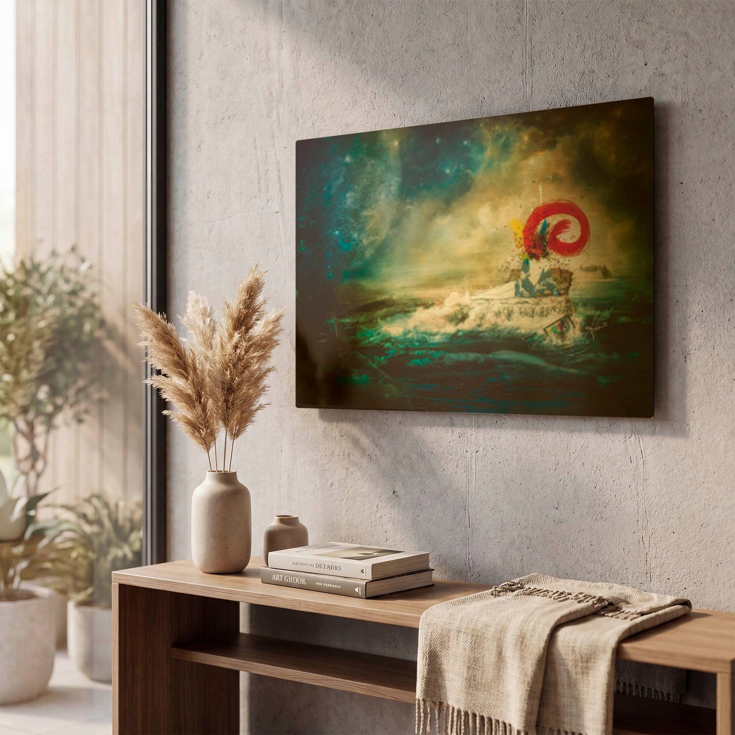 'The Traffic Of The Whales' By Mario Sanchez Nevado Gold Metal Wall Art