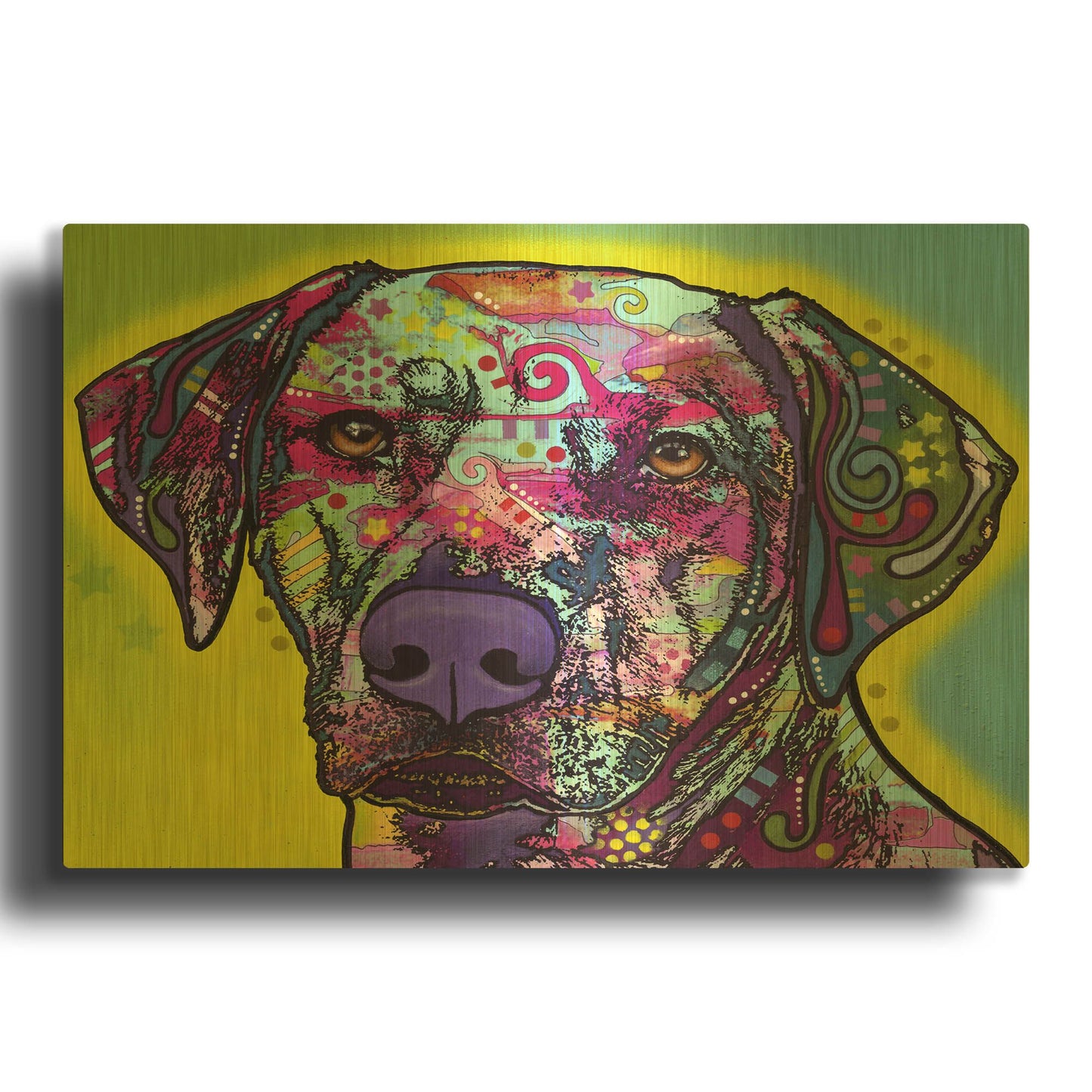 'Rhodesian Ridgeback' By Dean Russo Gold Metal Wall Art