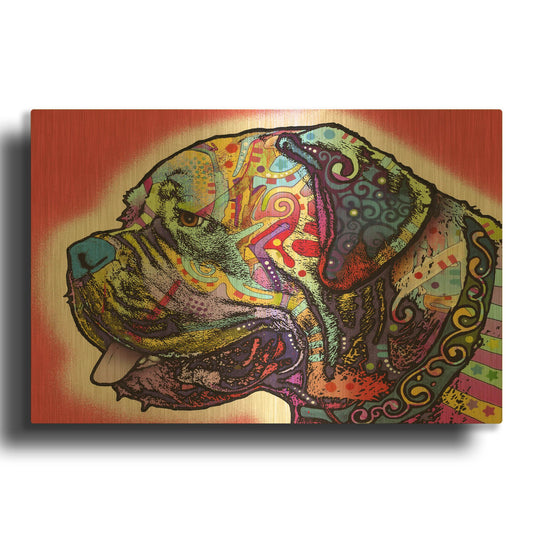 'Profile Mastiff' By Dean Russo Gold Metal Wall Art