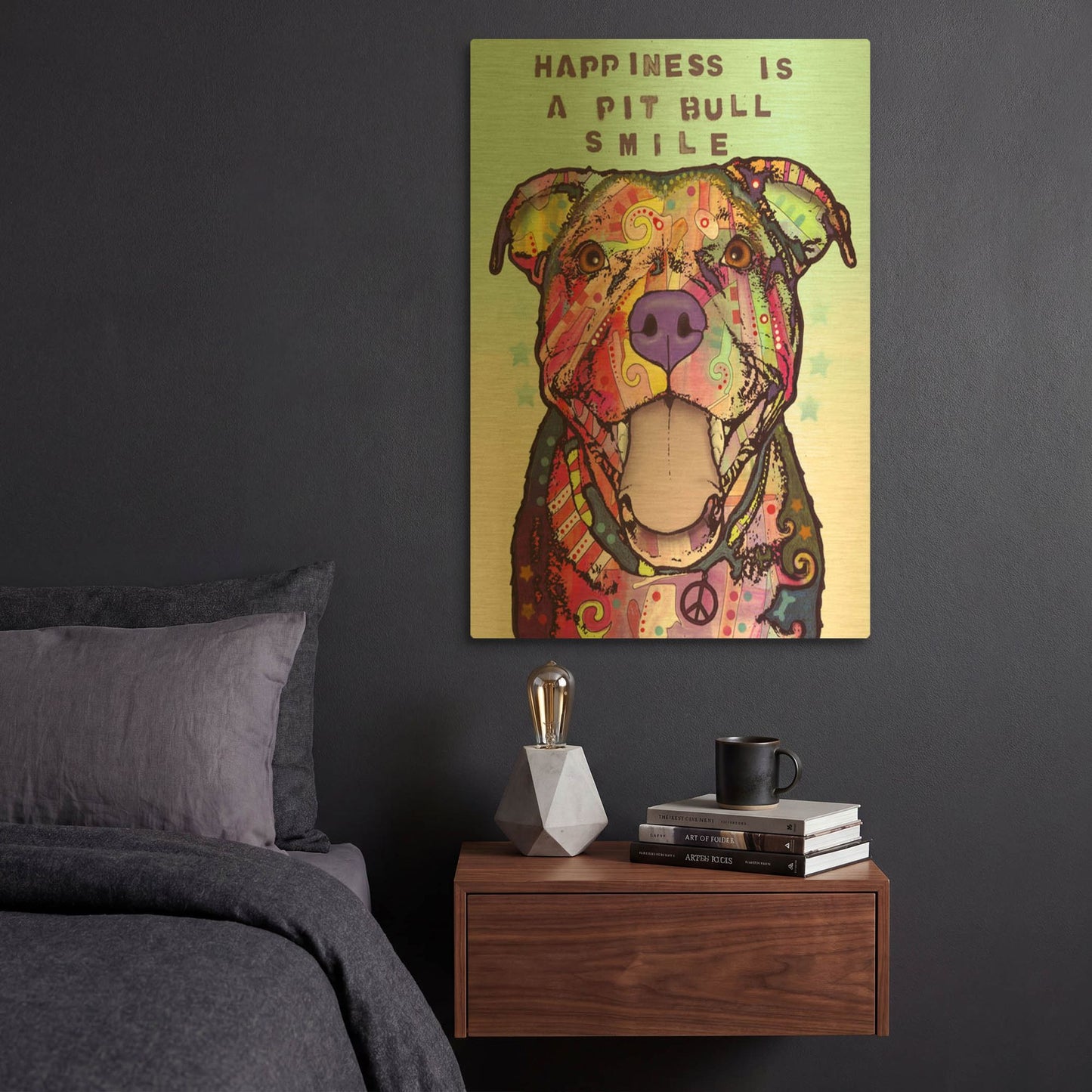 'Smile' By Dean Russo Gold Metal Wall Art