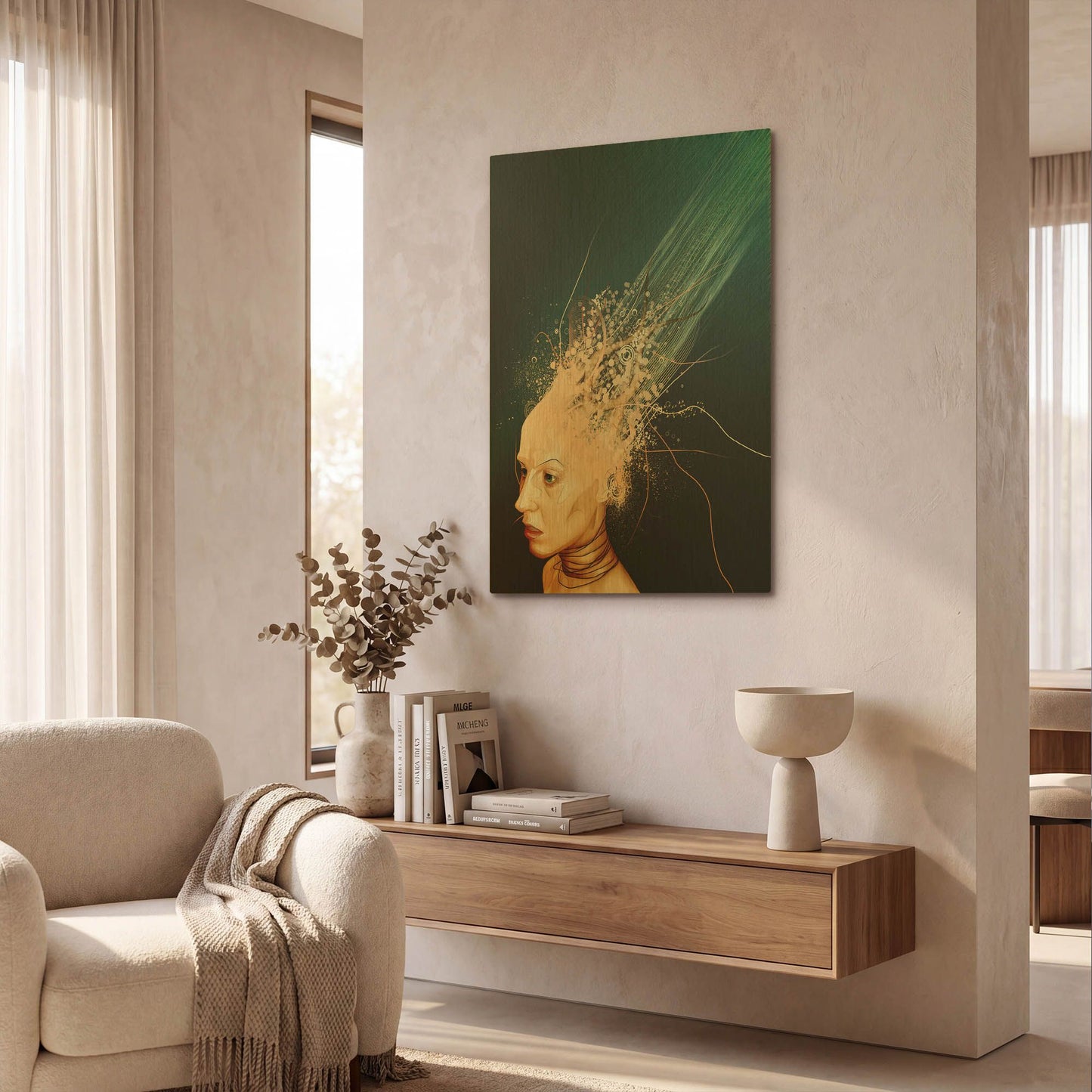 'Emotionless' By Mario Sanchez Nevado Gold Metal Wall Art