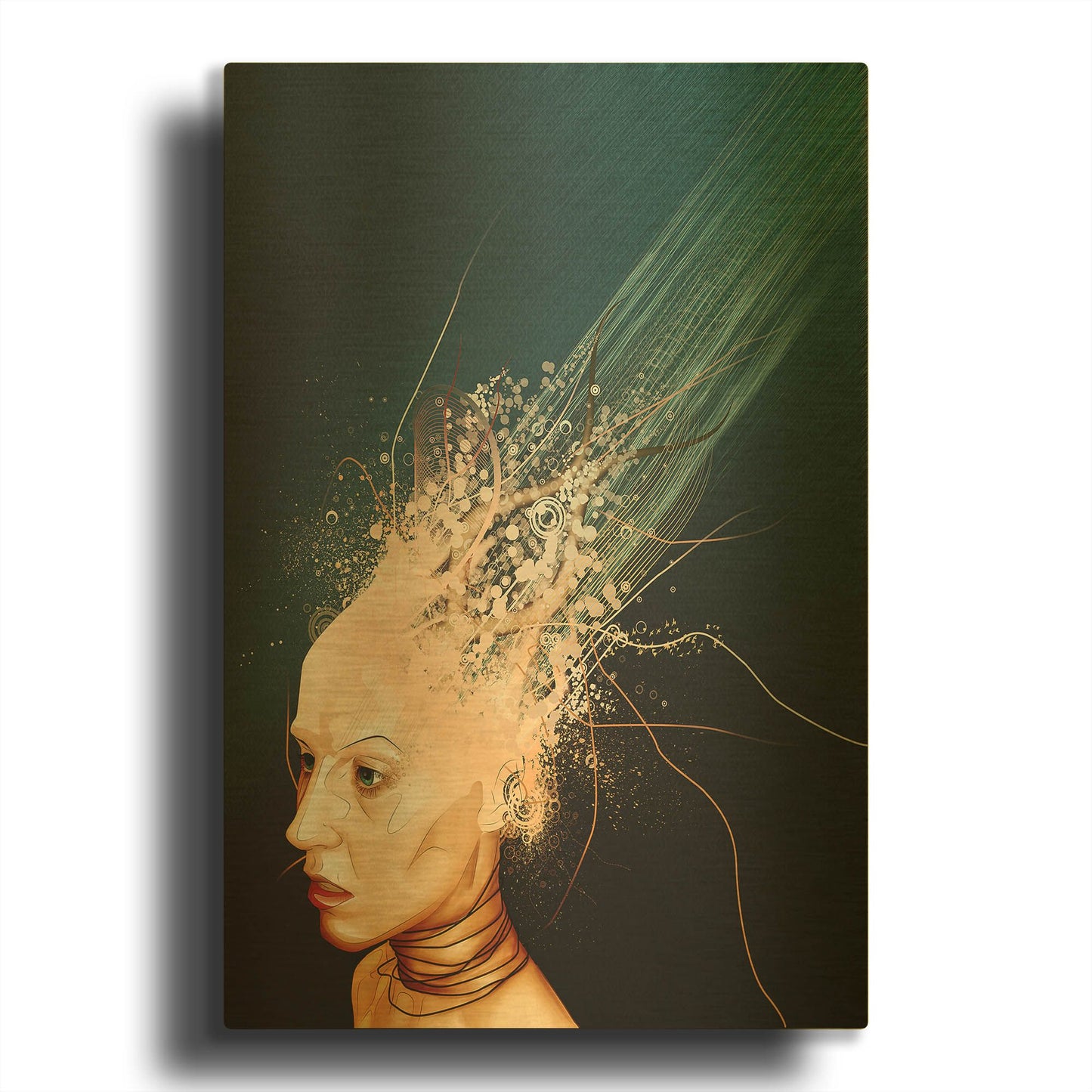 'Emotionless' By Mario Sanchez Nevado Gold Metal Wall Art