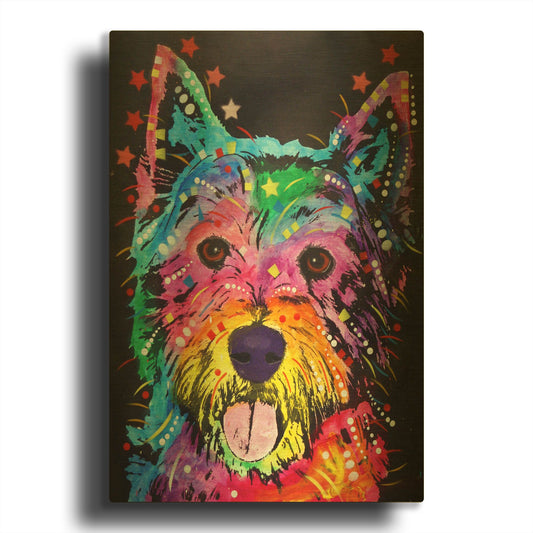 'Westie' By Dean Russo Gold Metal Wall Art