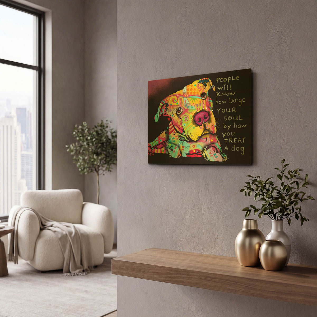 'Firu' By Dean Russo Gold Metal Wall Art