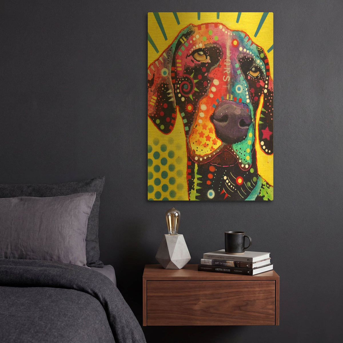 'German Short Hair Pointer' By Dean Russo Gold Metal Wall Art