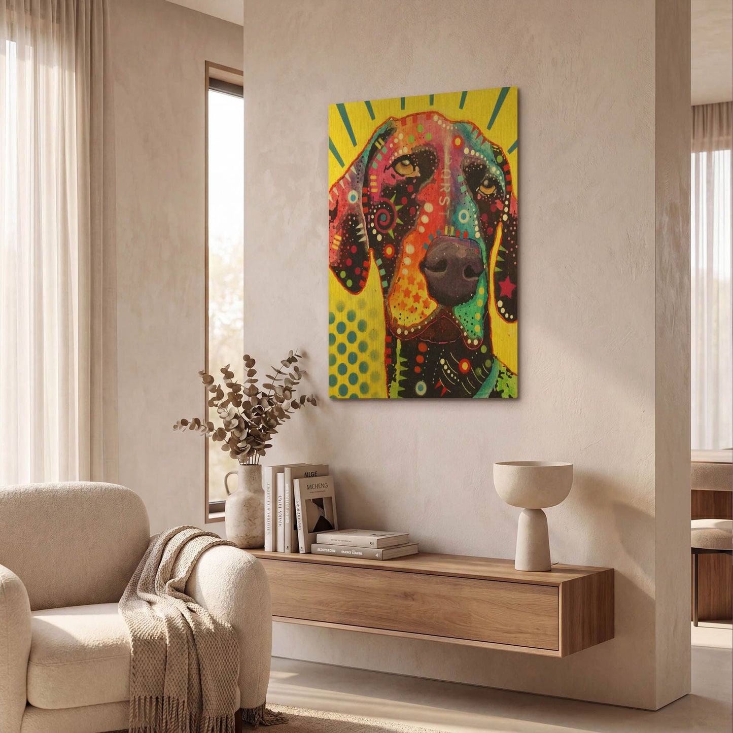 'German Short Hair Pointer' By Dean Russo Gold Metal Wall Art