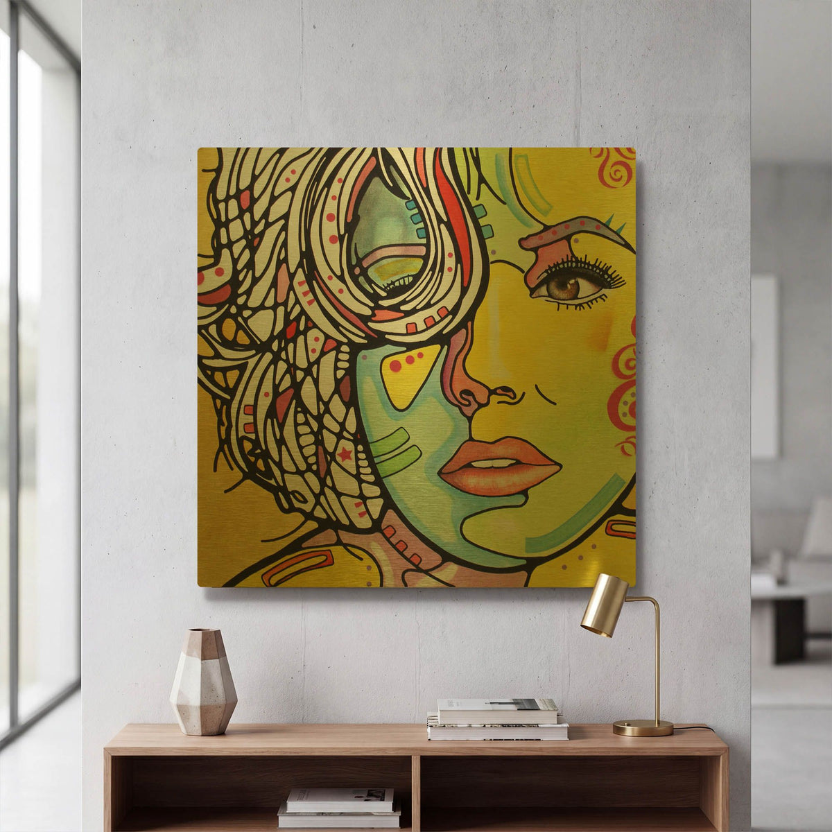 'Strawberry Blonde' By Dean Russo Gold Metal Wall Art