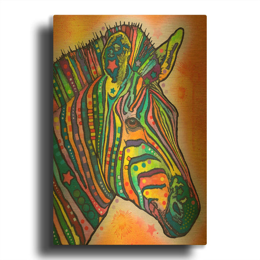 'Zebra' By Dean Russo Gold Metal Wall Art