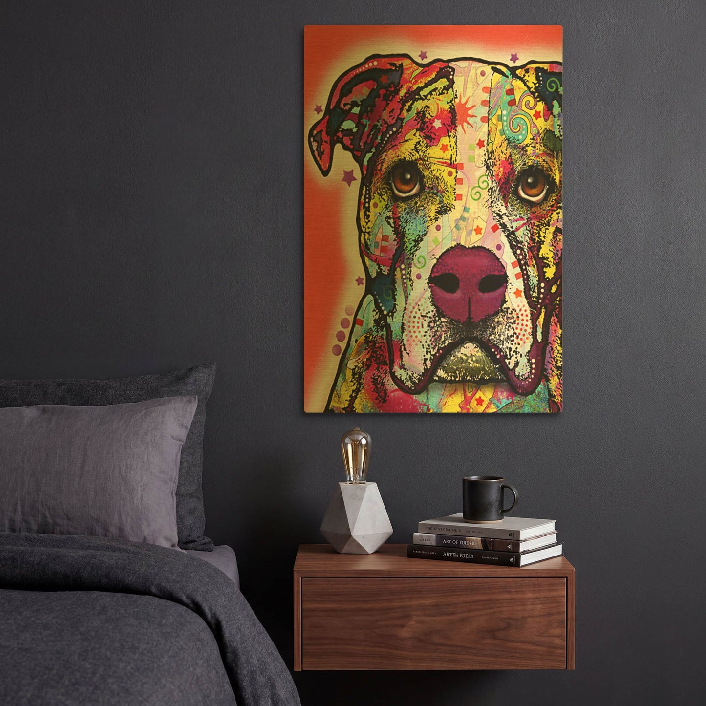 'American Bulldog 1' By Dean Russo Gold Metal Wall Art
