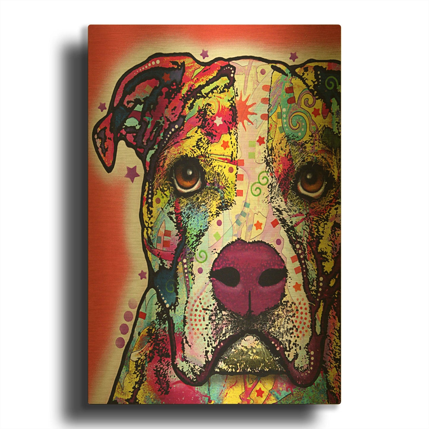 'American Bulldog 1' By Dean Russo Gold Metal Wall Art
