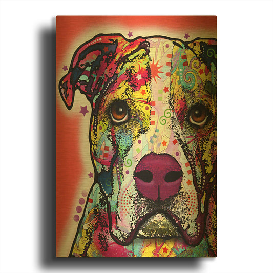 'American Bulldog 1' By Dean Russo Gold Metal Wall Art
