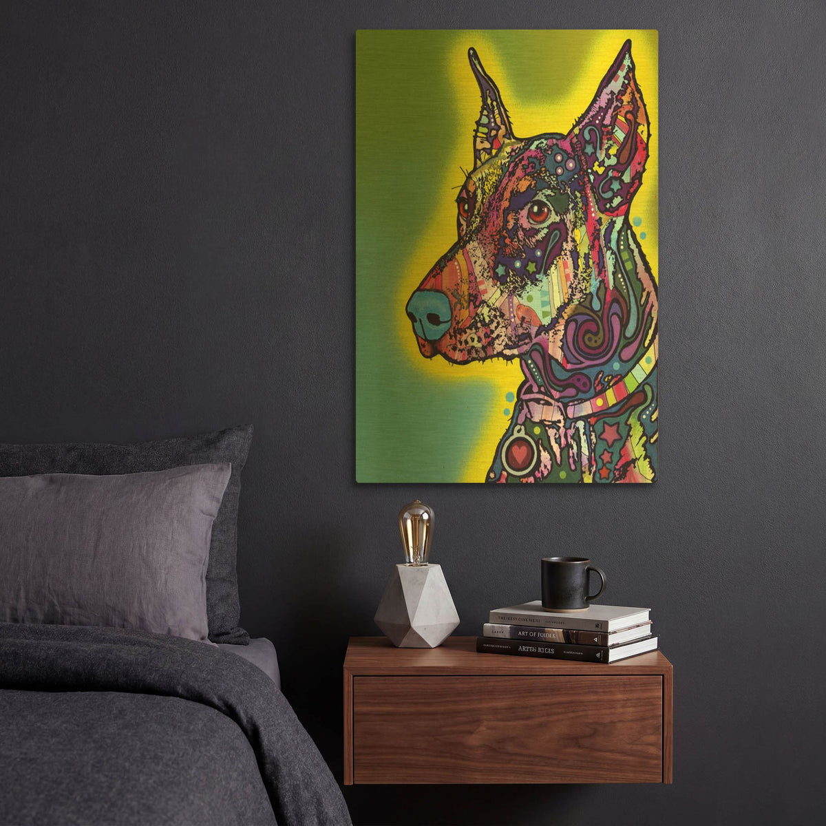 'Doberman' By Dean Russo Gold Metal Wall Art