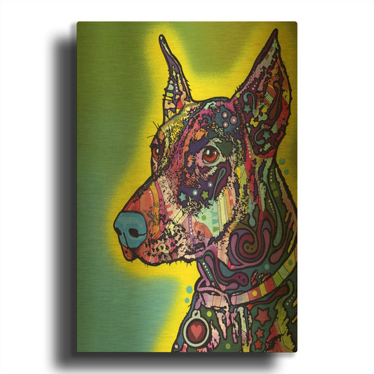 'Doberman' By Dean Russo Gold Metal Wall Art