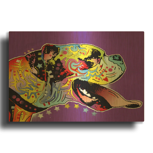 'Happy Boxer' By Dean Russo Gold Metal Wall Art