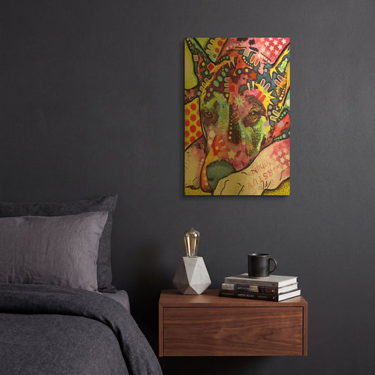 'Lying Dane' By Dean Russo Gold Metal Wall Art