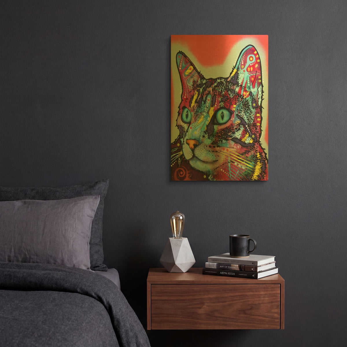 'Curious Cat' By Dean Russo Gold Metal Wall Art