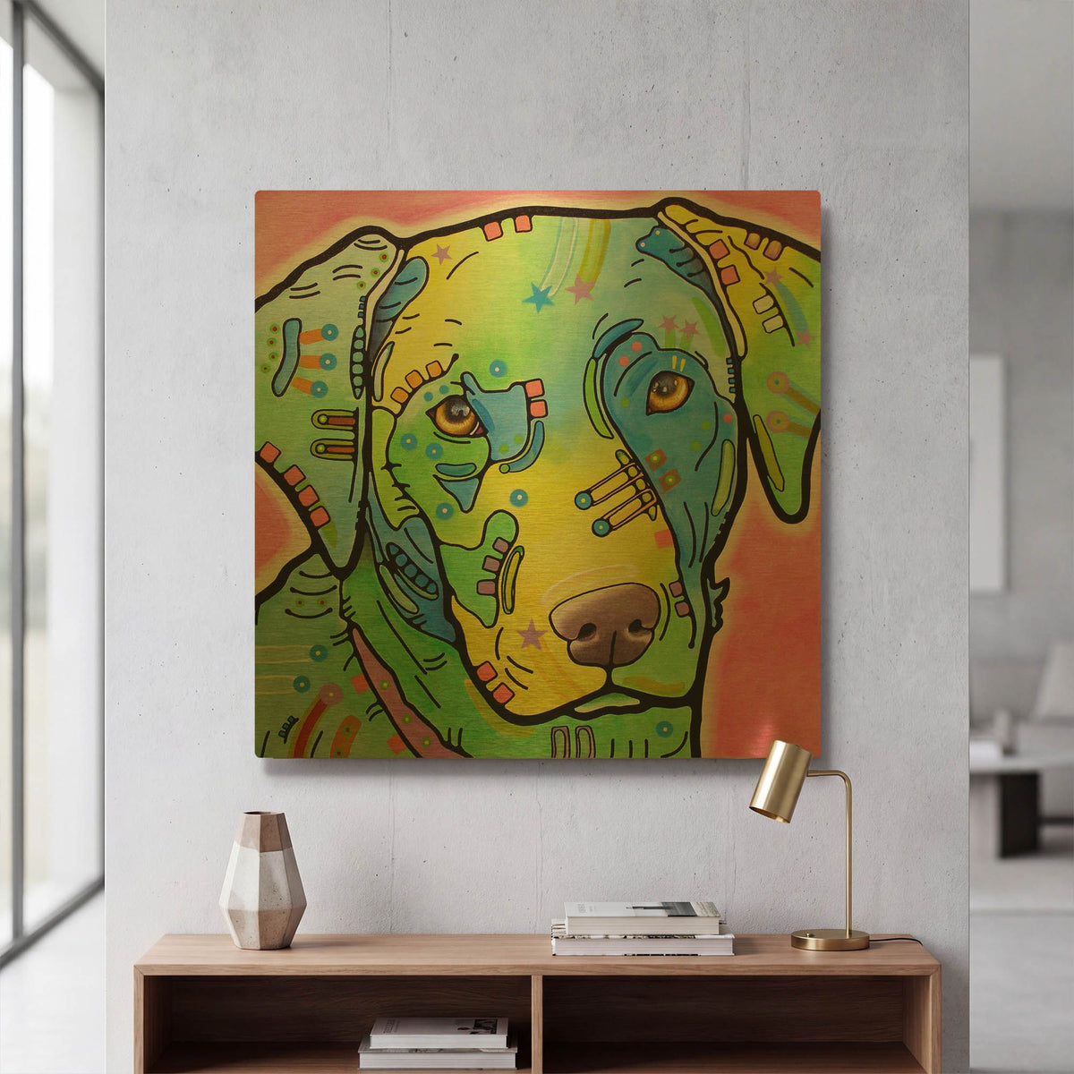 'Labrador' By Dean Russo Gold Metal Wall Art