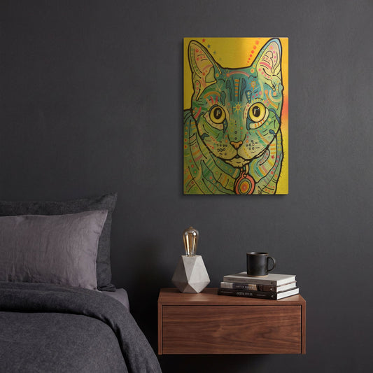 'Vintage Maya' By Dean Russo Gold Metal Wall Art