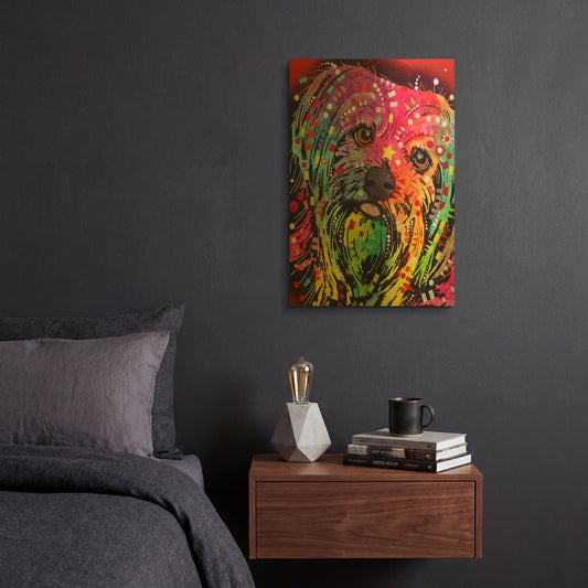'Yorkie 2' By Dean Russo Gold Metal Wall Art