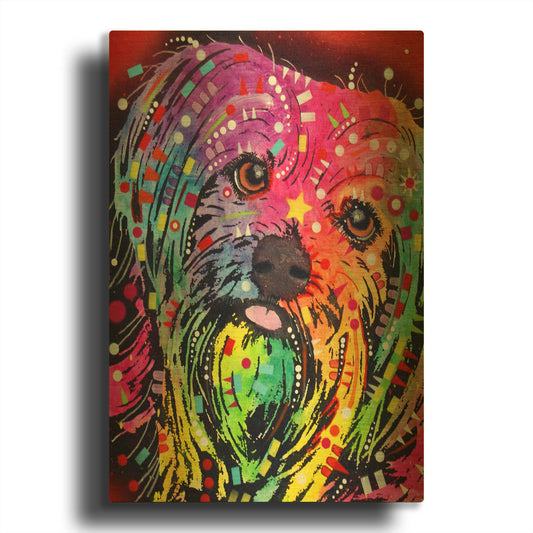 'Yorkie 2' By Dean Russo Gold Metal Wall Art