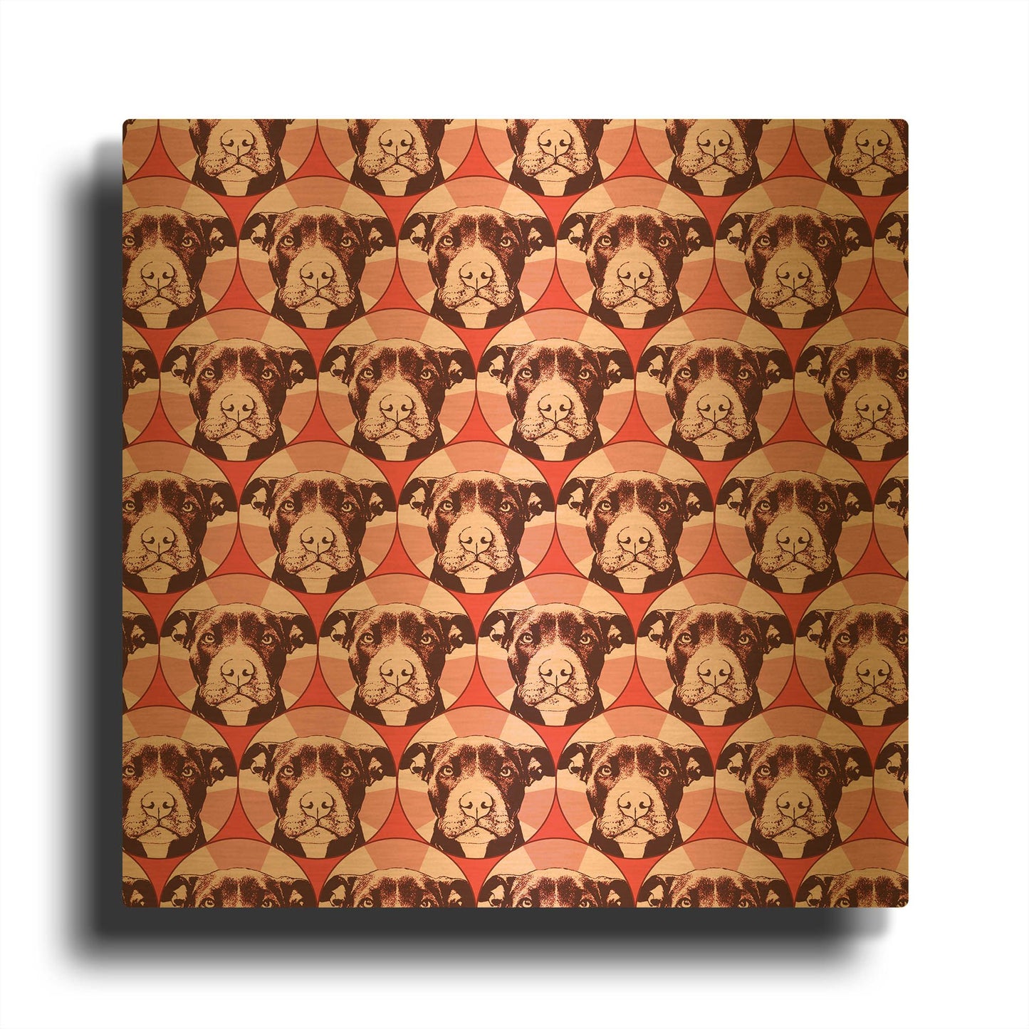 'Love A Bull Pattern 1' By Dean Russo Gold Metal Wall Art