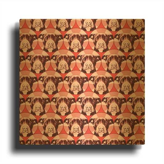 'Love A Bull Pattern 1' By Dean Russo Gold Metal Wall Art