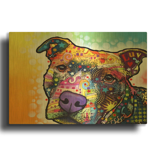 'Contemplative Pit' By Dean Russo Gold Metal Wall Art