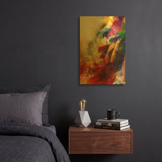 'Golden Gloom' By Mario Sanchez Nevado Gold Metal Wall Art