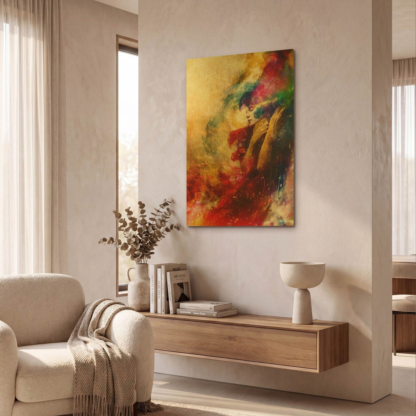 'Golden Gloom' By Mario Sanchez Nevado Gold Metal Wall Art