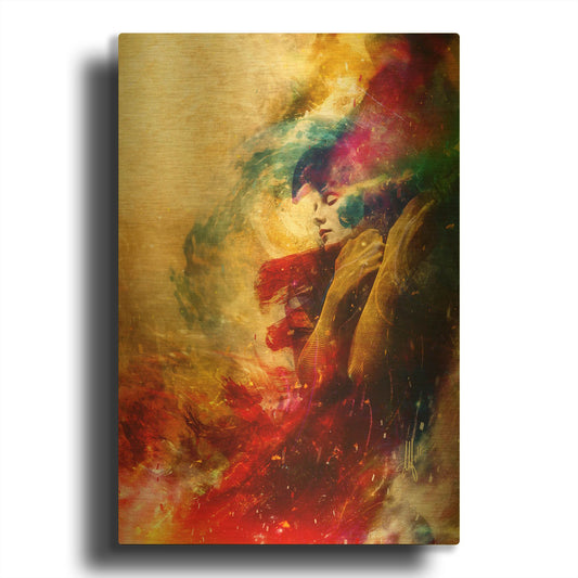 'Golden Gloom' By Mario Sanchez Nevado Gold Metal Wall Art