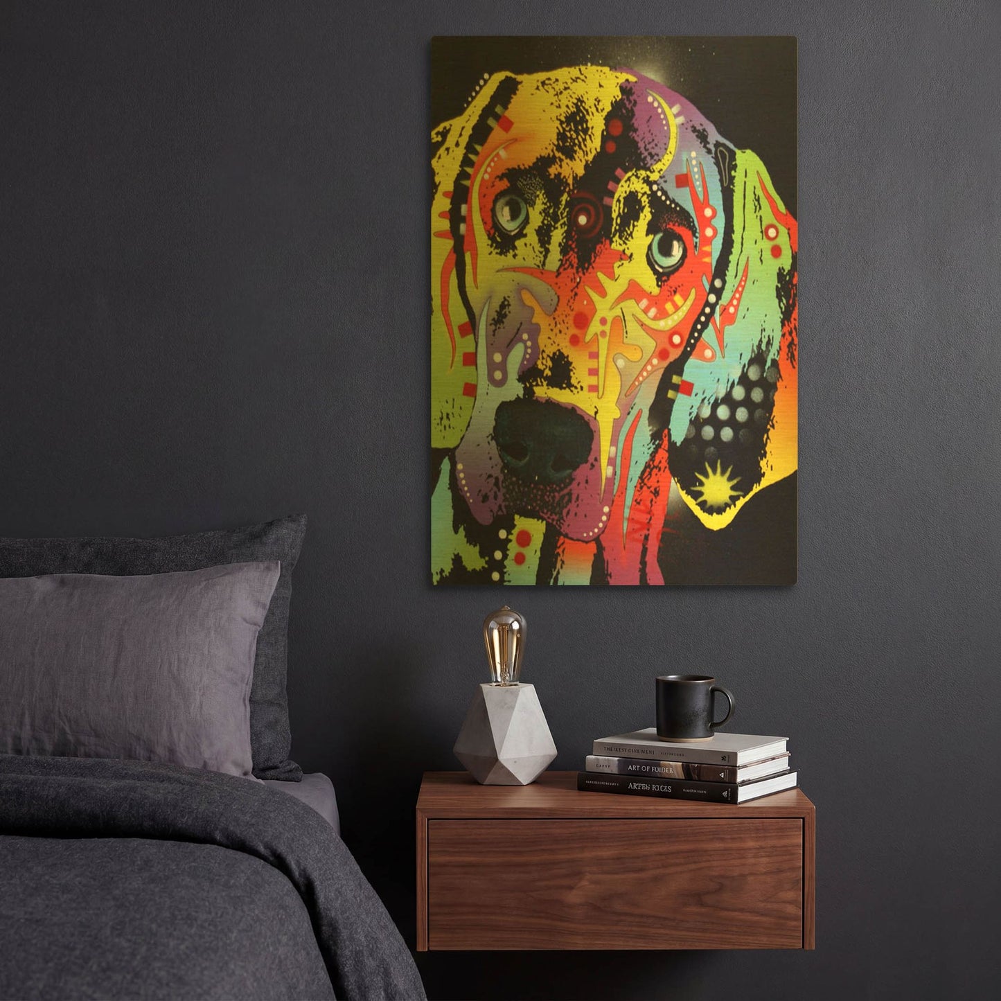 'Weimaraner' By Dean Russo Gold Metal Wall Art